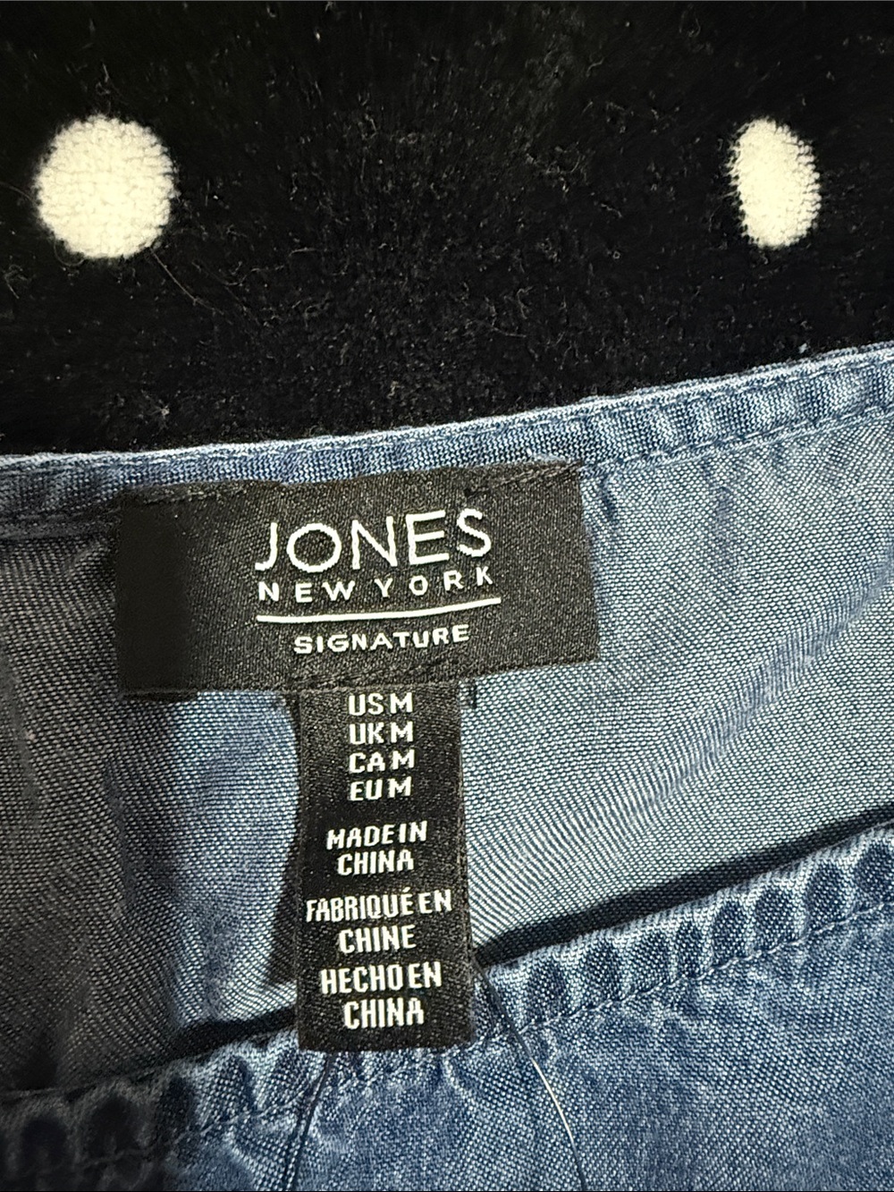 NWT Jones New York Blue Short Sleeve Button-Side Top - Picture 4 of 6